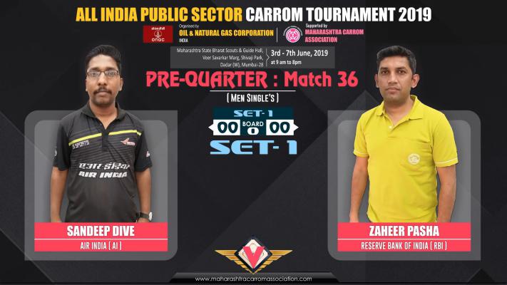 Sandeep Dive (Air India) vs Zaheer Pasha (RBI)