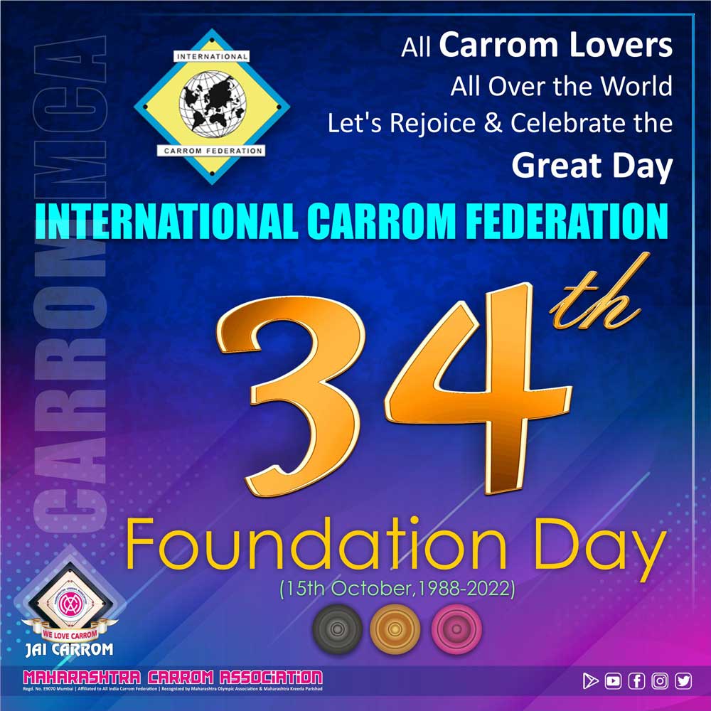 INTERNATIONAL CARROM FEDERATION's 34th FOUNDATION DAY